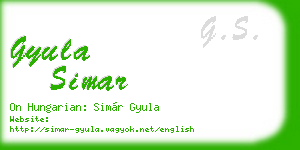 gyula simar business card